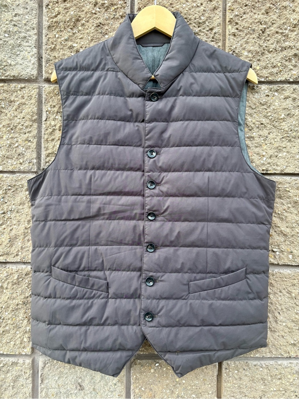 Men's Suit Supply Quilted Brown Padded Waistcoat
